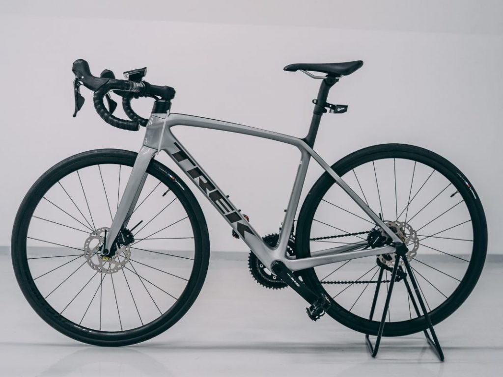 High-quality automotive film applied to Trek Emonda bike frame.