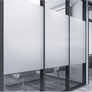 Contemporary office glass partitions enhancing privacy and aesthetics in corporate spaces.